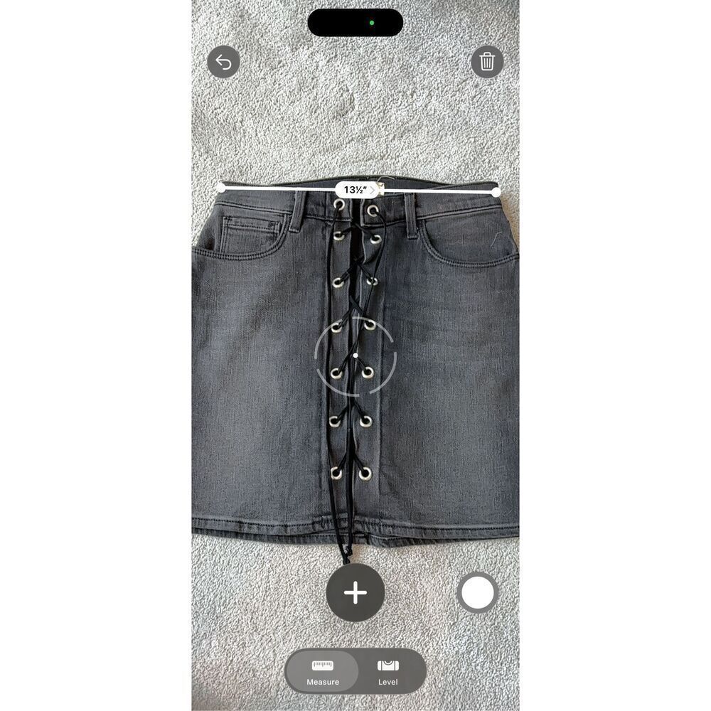 NWOT L'Agence Portia high-rise lace-up denim mini skirt, Sz 25, $285 F44 - Picture 8 of 8